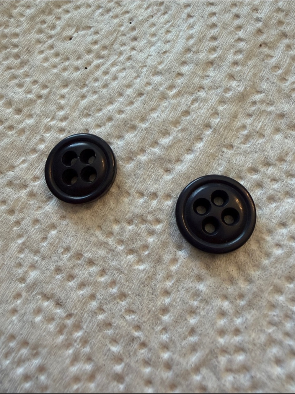 Black 4-Hole Coat Buttons - Classic Replacement Set